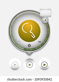 Search magnifyier web button, magnify icon. Modern magnifying glass sign, web site design or mobile app. Vector illustration