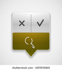 Durchsuchen Sie den prächtigeren Web-Button, vergrößern Sie das Symbol. Modernes Lupenschild, Webdesign oder mobile App. Vektorgrafik