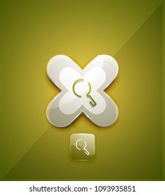 Search magnifyier web button, magnify icon. Modern magnifying glass sign, web site design or mobile app. Vector illustration