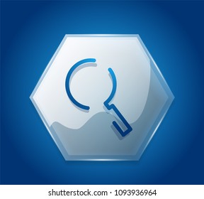 Search magnifyier web button, magnify icon. Modern magnifying glass sign, web site design or mobile app. Vector illustration
