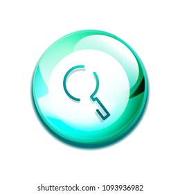 Search magnifyier web button, magnify icon. Modern magnifying glass sign, web site design or mobile app. Vector illustration