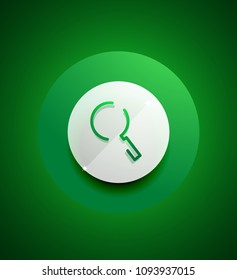 Search magnifyier web button, magnify icon. Modern magnifying glass sign, web site design or mobile app. Vector illustration