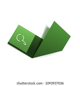Durchsuchen Sie den prächtigeren Web-Button, vergrößern Sie das Symbol. Modernes Lupenschild, Webdesign oder mobile App. Vektorgrafik