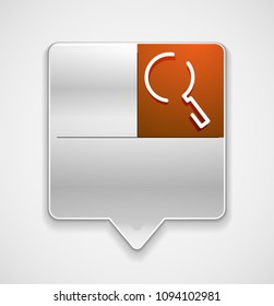 Durchsuchen Sie den prächtigeren Web-Button, vergrößern Sie das Symbol. Modernes Lupenschild, Webdesign oder mobile App. Vektorgrafik