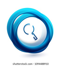 Search magnifyier web button, magnify icon. Modern magnifying glass sign, web site design or mobile app. Vector illustration