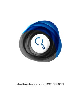 Search magnifyier web button, magnify icon. Modern magnifying glass sign, web site design or mobile app. Vector illustration