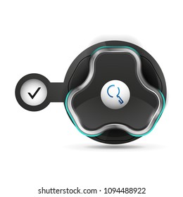 Search magnifyier web button, magnify icon. Modern magnifying glass sign, web site design or mobile app. Vector illustration