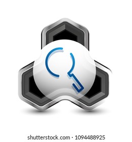 Search magnifyier web button, magnify icon. Modern magnifying glass sign, web site design or mobile app. Vector illustration