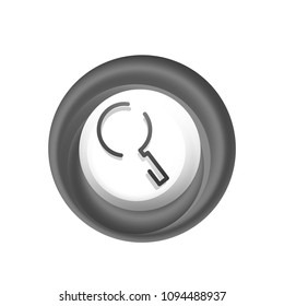 Search magnifyier web button, magnify icon. Modern magnifying glass sign, web site design or mobile app. Vector illustration