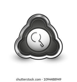 Durchsuchen Sie den prächtigeren Web-Button, vergrößern Sie das Symbol. Modernes Lupenschild, Webdesign oder mobile App. Vektorgrafik