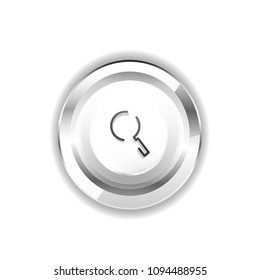 Botón web de la función de ampliación de búsqueda, icono de ampliación. Signo de lupa moderno, diseño de sitio web o aplicación móvil. Ilustración del vector