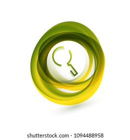 Durchsuchen Sie den prächtigeren Web-Button, vergrößern Sie das Symbol. Modernes Lupenschild, Webdesign oder mobile App. Vektorgrafik