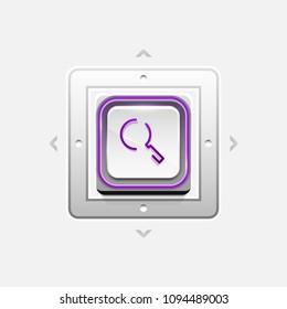 Search magnifyier web button, magnify icon. Modern magnifying glass sign, web site design or mobile app. Vector illustration