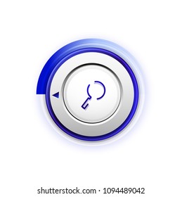 Search magnifyier web button, magnify icon. Modern magnifying glass sign, web site design or mobile app. Vector illustration