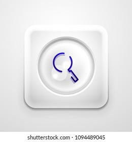 Search magnifyier web button, magnify icon. Modern magnifying glass sign, web site design or mobile app. Vector illustration