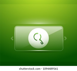 Durchsuchen Sie den prächtigeren Web-Button, vergrößern Sie das Symbol. Modernes Lupenschild, Webdesign oder mobile App. Vektorgrafik