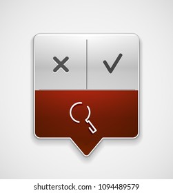 Durchsuchen Sie den prächtigeren Web-Button, vergrößern Sie das Symbol. Modernes Lupenschild, Webdesign oder mobile App. Vektorgrafik