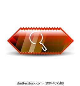 Durchsuchen Sie den prächtigeren Web-Button, vergrößern Sie das Symbol. Modernes Lupenschild, Webdesign oder mobile App. Vektorgrafik