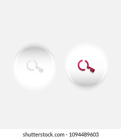Search magnifyier web button, magnify icon. Modern magnifying glass sign, web site design or mobile app. Vector illustration