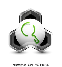 Botón web de la función de ampliación de búsqueda, icono de ampliación. Signo de lupa moderno, diseño de sitio web o aplicación móvil. Ilustración del vector