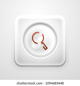 Search magnifyier web button, magnify icon. Modern magnifying glass sign, web site design or mobile app. Vector illustration