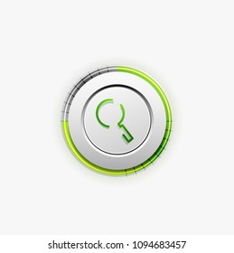 Botón web de la función de ampliación de búsqueda, icono de ampliación. Signo de lupa moderno, diseño de sitio web o aplicación móvil. Ilustración del vector
