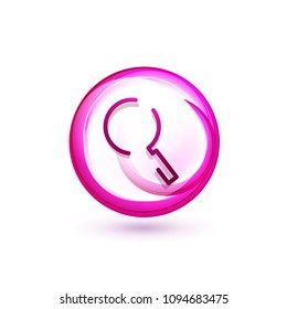 Botón web de la función de ampliación de búsqueda, icono de ampliación. Signo de lupa moderno, diseño de sitio web o aplicación móvil. Ilustración del vector