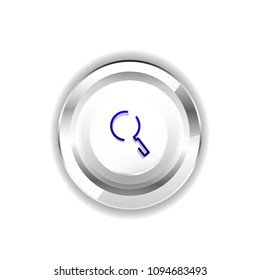 Durchsuchen Sie den prächtigeren Web-Button, vergrößern Sie das Symbol. Modernes Lupenschild, Webdesign oder mobile App. Vektorgrafik