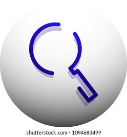 Search magnifyier web button, magnify icon. Modern magnifying glass sign, web site design or mobile app. Vector illustration
