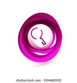 Search magnifyier web button, magnify icon. Modern magnifying glass sign, web site design or mobile app. Vector illustration