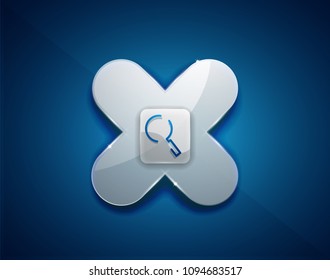 Search magnifyier web button, magnify icon. Modern magnifying glass sign, web site design or mobile app. Vector illustration