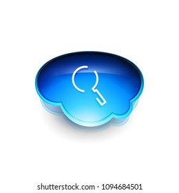 Botón web de la función de ampliación de búsqueda, icono de ampliación. Signo de lupa moderno, diseño de sitio web o aplicación móvil. Ilustración del vector