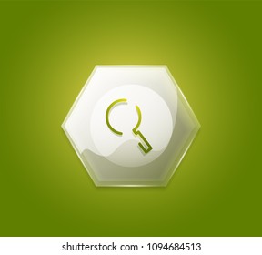 Search magnifyier web button, magnify icon. Modern magnifying glass sign, web site design or mobile app. Vector illustration