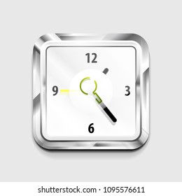 Search magnifyier web button, magnify icon. Modern magnifying glass sign, web site design or mobile app. Vector illustration