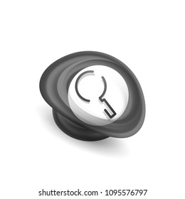 Durchsuchen Sie den prächtigeren Web-Button, vergrößern Sie das Symbol. Modernes Lupenschild, Webdesign oder mobile App. Vektorgrafik