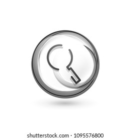 Search magnifyier web button, magnify icon. Modern magnifying glass sign, web site design or mobile app. Vector illustration