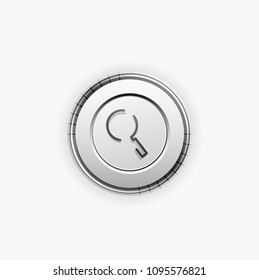 Botón web de la función de ampliación de búsqueda, icono de ampliación. Signo de lupa moderno, diseño de sitio web o aplicación móvil. Ilustración del vector