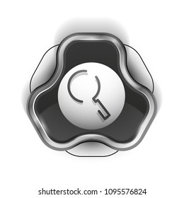 Durchsuchen Sie den prächtigeren Web-Button, vergrößern Sie das Symbol. Modernes Lupenschild, Webdesign oder mobile App. Vektorgrafik