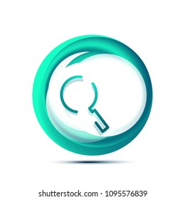 Botón web de la función de ampliación de búsqueda, icono de ampliación. Signo de lupa moderno, diseño de sitio web o aplicación móvil. Ilustración del vector