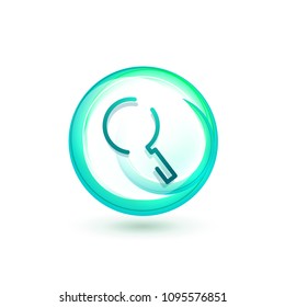 Botón web de la función de ampliación de búsqueda, icono de ampliación. Signo de lupa moderno, diseño de sitio web o aplicación móvil. Ilustración del vector