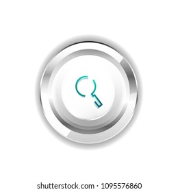 Durchsuchen Sie den prächtigeren Web-Button, vergrößern Sie das Symbol. Modernes Lupenschild, Webdesign oder mobile App. Vektorgrafik