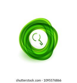 Search magnifyier web button, magnify icon. Modern magnifying glass sign, web site design or mobile app. Vector illustration