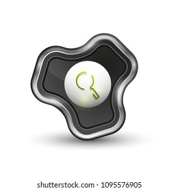 Search magnifyier web button, magnify icon. Modern magnifying glass sign, web site design or mobile app. Vector illustration