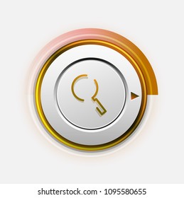 Search magnifyier web button, magnify icon. Modern magnifying glass sign, web site design or mobile app. Vector illustration