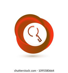 Durchsuchen Sie den prächtigeren Web-Button, vergrößern Sie das Symbol. Modernes Lupenschild, Webdesign oder mobile App. Vektorgrafik