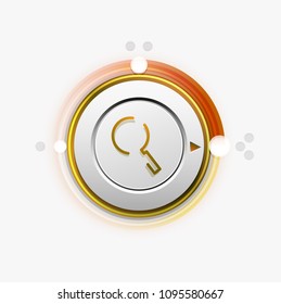 Botón web de la función de ampliación de búsqueda, icono de ampliación. Signo de lupa moderno, diseño de sitio web o aplicación móvil. Ilustración del vector