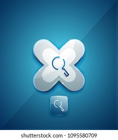 Search magnifyier web button, magnify icon. Modern magnifying glass sign, web site design or mobile app. Vector illustration