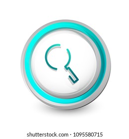 Search magnifyier web button, magnify icon. Modern magnifying glass sign, web site design or mobile app. Vector illustration