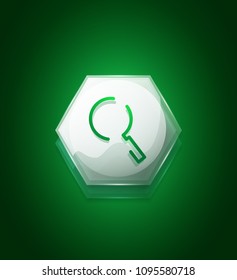 Botón web de la función de ampliación de búsqueda, icono de ampliación. Signo de lupa moderno, diseño de sitio web o aplicación móvil. Ilustración del vector