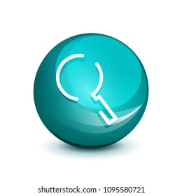 Durchsuchen Sie den prächtigeren Web-Button, vergrößern Sie das Symbol. Modernes Lupenschild, Webdesign oder mobile App. Vektorgrafik